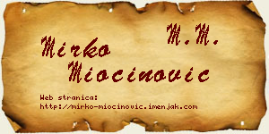 Mirko Miočinović vizit kartica